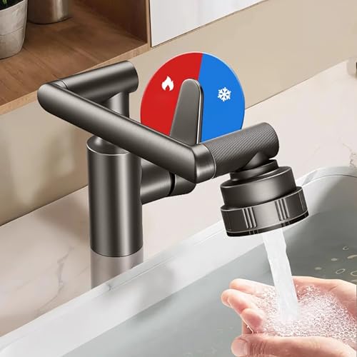 Robinet cuisine rabattable à bras robotique et 4 jets d'eau