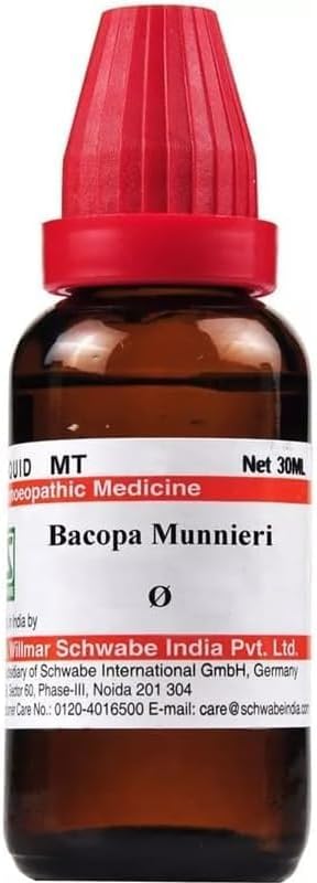 2 Packs India Homeopathic Bacopa Munnieri (Brahmi) Mother Tincture 1X (Q) (30ml)