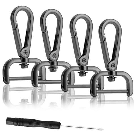 DEVPSISR 4pcs Detachable Snap Hook Swivel Clasp with Screw Bag Leather Strap Hardware Replacement,Gunmetal5/8 Cover