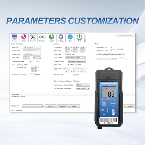 tzone vibration data logger 3-axis shock datalogger temperature recorder usbdigital shipping vibration meter auto report 34560 recordstransport logger for shock sensitive goods monitor
