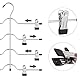 SONGMICS Hosenbügel platzsparend, Mehrfach-Rockbügel mit Clips, 3er Set, Kleiderbügel aus Metall, für je 4 Hosen, mit 8 verstellbaren Klammern, rutschfest, für Hosen, 32 cm, silbern-schwarz CRI042BK