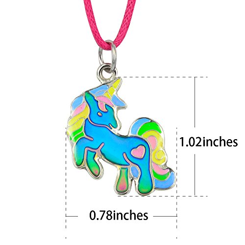 Fairy Tale Cute Unicorn Pendant Color Change Mood Necklace Gift For Girls2
