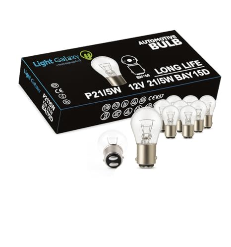 Light Galaxy ... Ihr Lichtlieferant 10x BAY15d P21/5W Bremslicht Birne Rücklicht Glühlampe 12V 21/5W Autolampe Kfz Kugellampe PKW Motorrad Anhänger