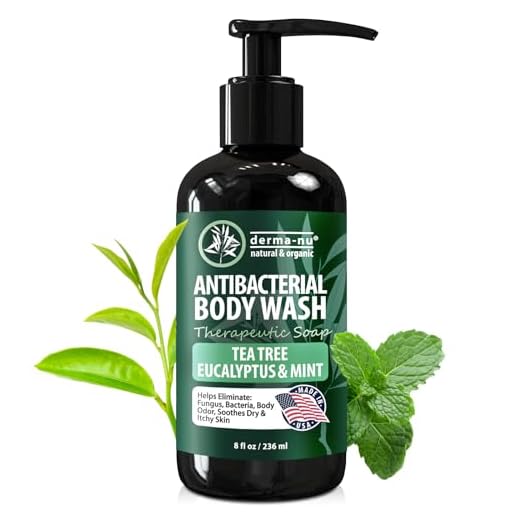 Antifungal Antibacterial Soap & Body Wash - Natural Fungal Treatment with Tea Tree Oil for Jock Itch, Athletes Foot, Body Odor, Nail Fungus, Ringworm, Eczema & Back Acne - For Men and Women - 8oz