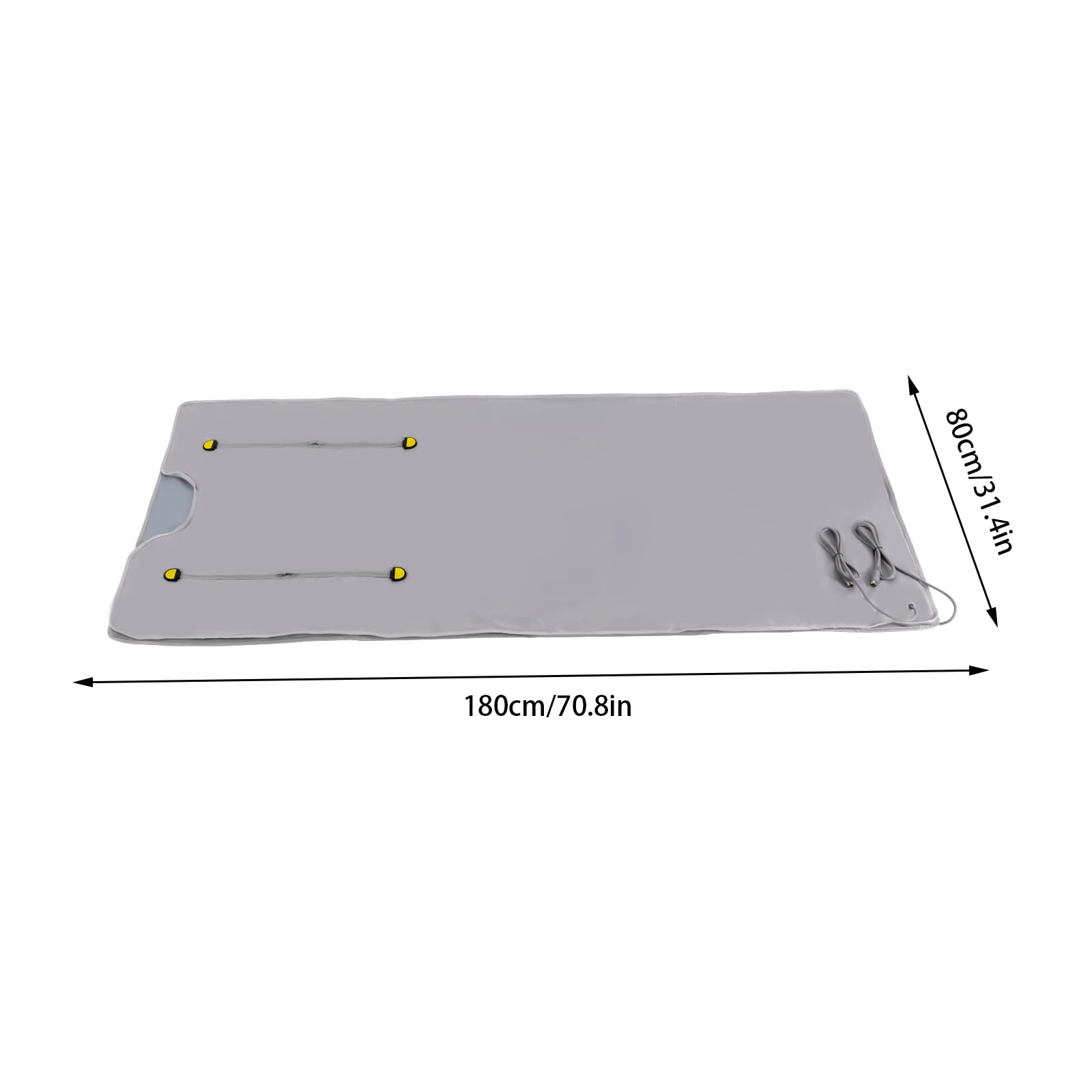 Manta para sauna por infrarrojos 650 W 180x80 cm 35-80 ℃ 2 zonas temporizador mando a distancia