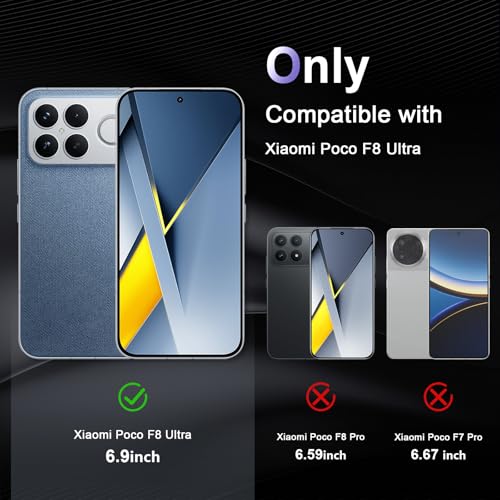Image of Case for Xiaomi Poco F8 Ultra, Military Grade Drop Protection Phone Case, Yellowing Resistant, Anti-Scratch Hard PC Back, Shockproof Hard Ultra-Thin Protective Cover, Clear