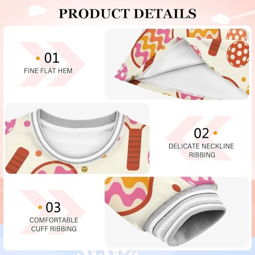 Pickleball Girls Dresses Long Sleeve Sweatshirt Dress for Girls Winter Toddler Casual A Line Dresses Size 2-8T3