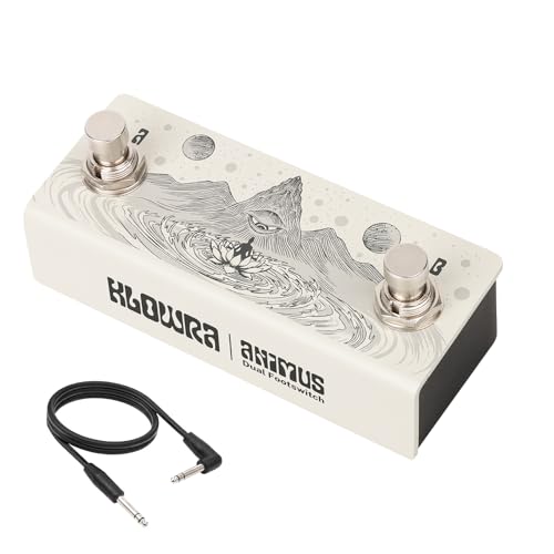Klowra Animus Dual Momentary Footswitch Controller for Guitar Pedals 1TRS&2TS Outputs to Control Up to 3 Pedals Passive TRS A/B Mapping Switch Includes TRS Cable(Animus Khaki)