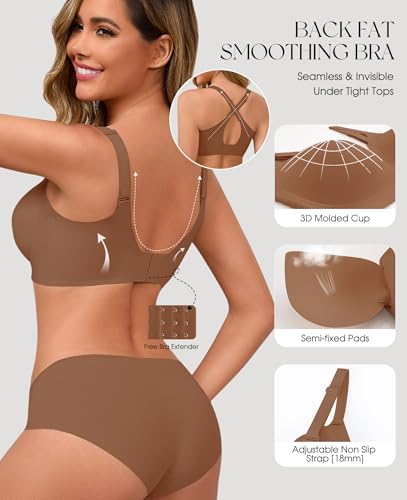 Image of LXOXL Wireless Bras for Women No Underwire Seamless Push Up Full Coverage Everyday Bra Comfortable Supportive Tshirt Bralette