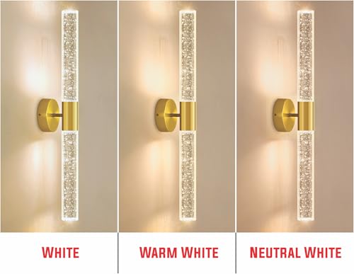 Image of Lamp master Round Acrylic Luxurious LED Wall Light for Mirror, Wash Basin, Bedroom, Hotel Passage, Living Room | Soft & Bright White LED Lighting - 1 Pack (Crystal Bubble wall Light, Pack of 2)