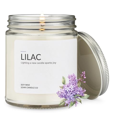 1OAK Lilac Candle - Soy Wax Scented Candles (Lilac) - Soy Candle for Home Scented - Long Burning Candles Premium - Hand-Poured (7oz.)