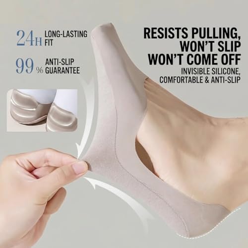 Image of Invisible No Show Socks Pack of 3 for Men | Anti-Slip Silicone Grip Loafer Socks | Breathable Cotton Low Cut Liner Socks for Sneakers & Formal Shoes
