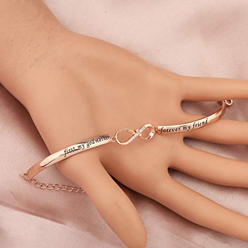 CENWA Christian Jewelry First My Godmother Forever My Friends Bracelet Religious Gift Godmother Gift from Goddaughter Godchild Godson3