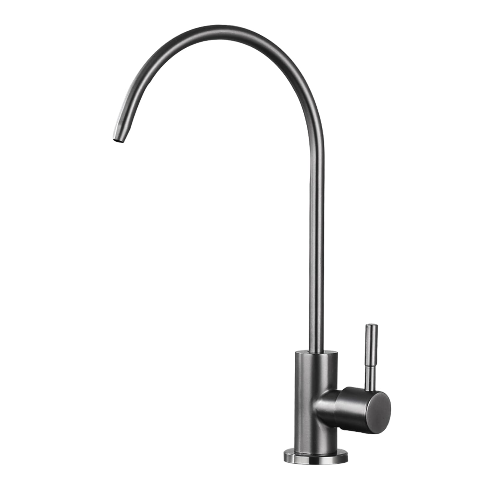 HTTGDGDH Cold Water Tap Kitchen, Single Handle 1 Hole Reverse Osmosis Tap, 360° Rotation Water Filter,Black,Grey-A