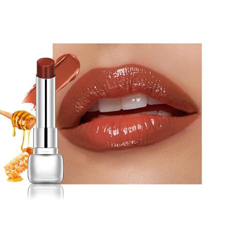 Image of Brown Plumper Moisturizing Butter Lipstick for Women, Natural Tinted Lip Balm Shine Nourishing Hydrating Lip Gloss Stain for Dry Lips, Lightweight Lip Liner Care Makeup, Vegan 1Pc Brown Black