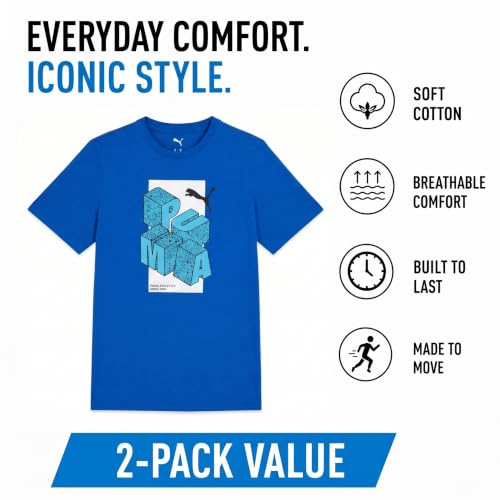 Image of PUMA Boys T-Shirts Athletic Crewneck Short Sleeve Tees (Sizes S-XL)