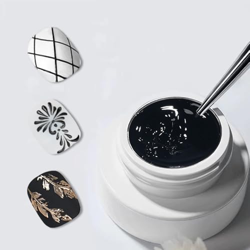 Solid 3d Nail Sculpting Gel For Nail Art, 3d Nail Art Gel Multifunctional 3d Molding For Nails Salon Home DIY (Black)
