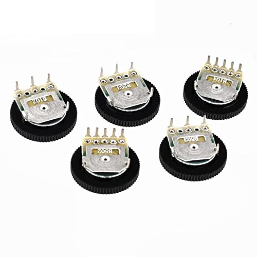 Cusstally Potenciómetro 10pcs de Doble dial Duplex de Volumen de Volumen de Volumen B102 B103 B203 B503 B104 1K 2K 5K 10K 20K 50K 100K 3 3 Pin 5Pin 16 * 2 mm (Size : 5PIN B503 50K)