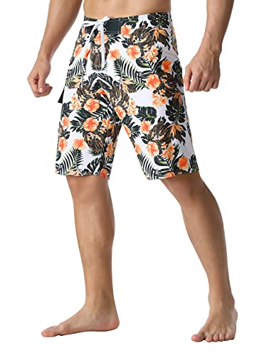 Image of unitop Men's Bathing Board Trunks Beach Shorts Holiday Hawaiian Colorful Striped