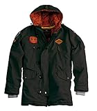 - gestickte Patches Alpha Industries Jacke Airborne Hood Parka, Größe:XL, Farbe:greyblack