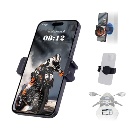 Mechrig Magnetic Motorcycle Phone Mount, Metal Magnet Base Phone Mount for Gym, Car, Tank, Magnet Accessories Kit with 1/4