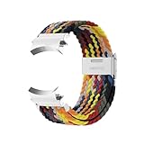 LOKLNEYK Correa tejida de ajuste rápido sin costuras de 20mm apta for Samsung Galaxy Watch 4/5/6/pro 45mm 44mm 40mm(Rainbow white,Watch 4 40mm 44mm)