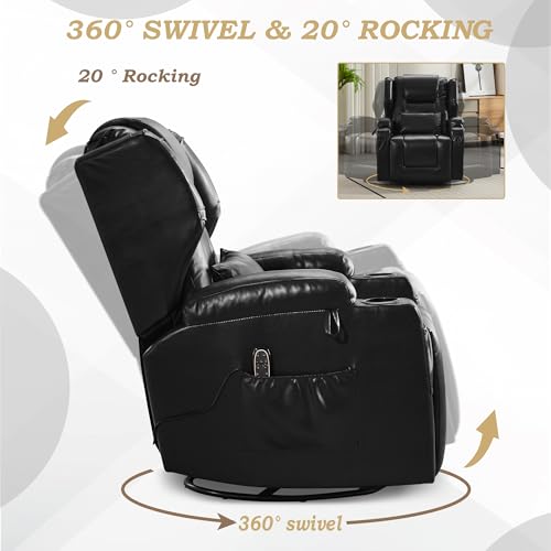 Leather-Rocker-Recliner-Chairs-for-Adults-360-Swivel-Rocking-Theater-Seating-with-Heat-and-Massage-Oversized-Single-Sofa-with-Led-Lights-for-Living-Room-BlackSet-of-2 Leather Rocker Recliner Chairs for Adults 360 Swivel Rocking Theater Seating with Heat and Massage Oversized Single Sofa with Led Lights for Living Room BlackSet of 2