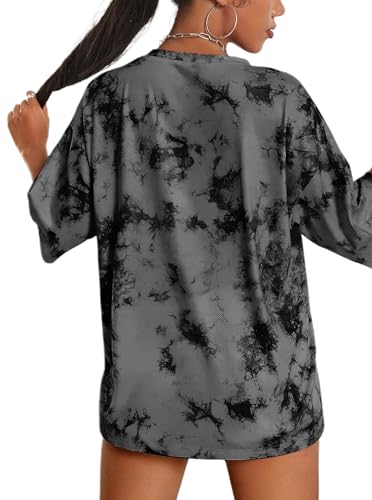 Image of Remidoo Women's Casual Oversized T Shirt Short Sleeve Graphic Tee Letter Tie Dye Shirts