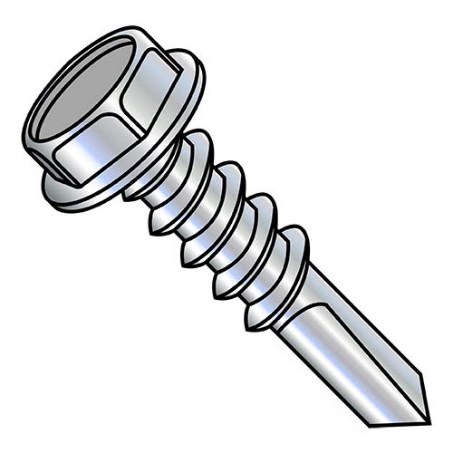 Tornillos autoperforantes Hex Washer 12-14X1 1/4 Zinc Pack 3000