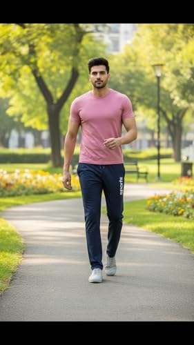 Image of EYSTONE Track Pants for Men || Activewear Pants || Men's Joggers Polyester with 2 Side Zipper Pockets Casual Trousers Stretchable (Sports | Gym | Yoga) (White Sports 1) (Pack of 1)