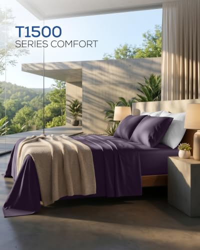 Image of Utopia Bedding Queen Sheet Set 4 Piece Soft Sheets - Purple