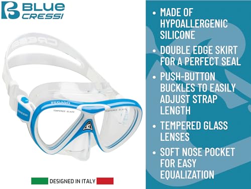 Cressi Youth Snorkel Set para Niños de 3 a 8 años - Aletas Cortas Ajustables, Máscara de Silicona, Snorkel Seco - Mini Bonete Pro Dry Set miniatura 7