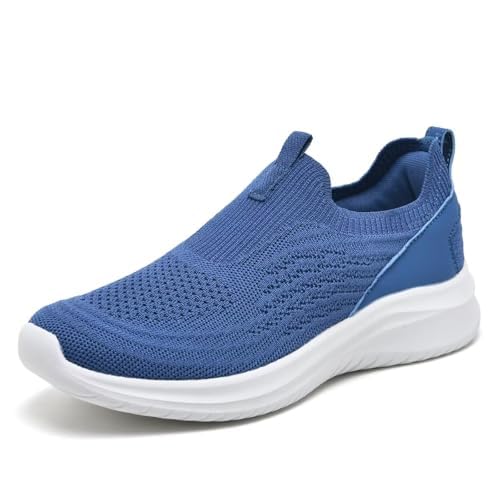 TIOSEBON Damen Walking Tennisschuhe Leichte Strick-Slip-Ons Atmungsaktive Mesh Sneaker Bequem