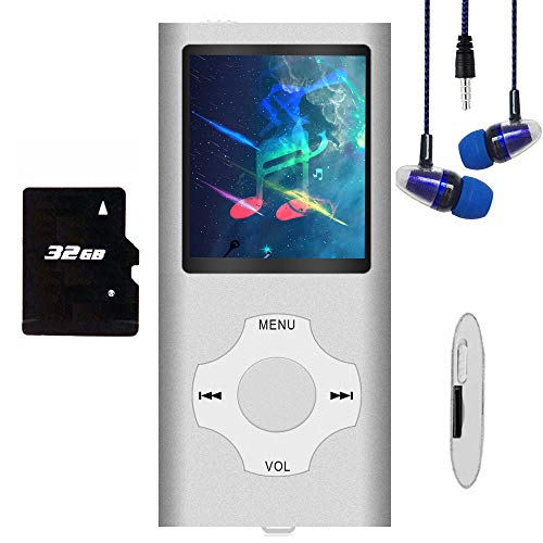 MP3 Player / MP4 Player, Hotechs MP3 Music Player with 32GB Memory SD Card Slim Classic Digital LCD 1.82'' Screen Mini USB Port with FM Radio, Voice Record