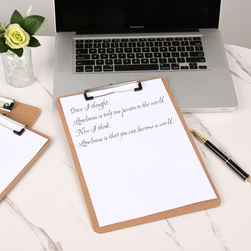 Yeahviy MD0P-3 6 Pack Hardboard Office Clipboard, Letter-Size Clipboard With Low Profile Clip thumb #3