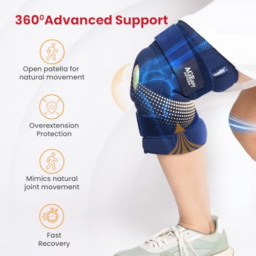 Image of AGEasy (Max Group Premia Hinged Knee Sleeve | Knee Brace For Sports, Pain Relief, Compression Support, Exercise, Running, Cycling | Soft & Lightweight (Large)