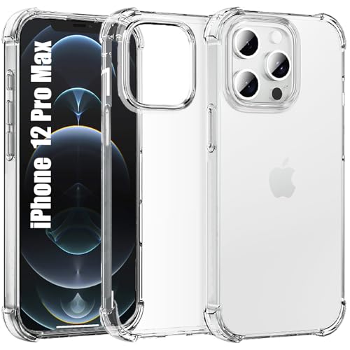 Lumobrilla for iPhone 12 Pro Max Case Clear [Shockpoof][Military Grade Protection] Reinforced Corners Slim Fit Soft Flexible TPU Bumper Phone Case for iPhone 12 Pro Max Cover Crystal Clear