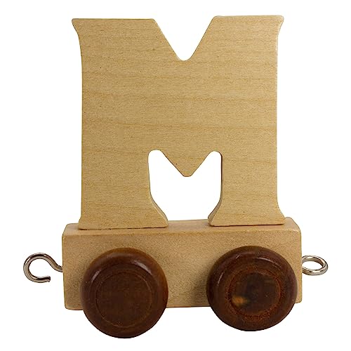 Tren de letras de madera, letras de tren, lok, vagón, A-Z, nombre deseado (M)