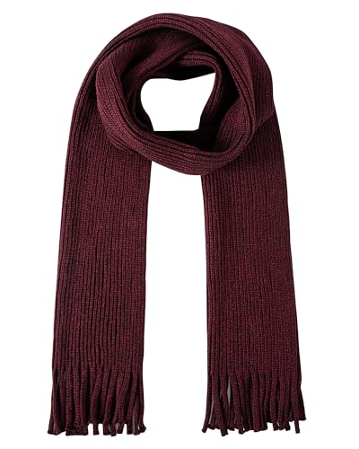 Consejos para Comprar Bufandas para Hombre comprados en linea. 49 Jikuzfu - Bufanda de invierno para hombre, cálida y suave, bufanda de forro polar, larga y ligera, para hombres, gran regalo para él, Rojo vino, Talla única