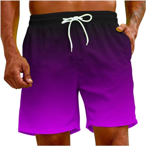 Men's Gradient Beach Shorts Swim Trunks Summer Casual Drawstring Athletic Running Shorts with Pockets4