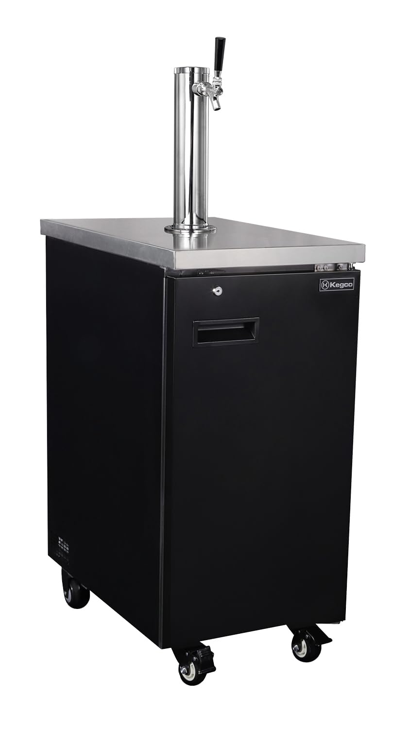 Kegco Slim 18" Wide Cold Brew Coffee Single Tap Black Commercial Kegerator ICTCK-17