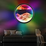 OLYWEI Moving Sand Art with LED Wall Sconce, Sand Art Wall Mounted Lamps, RGB Colors Changeable Dimmable USB Port Sand Art Liquid Motion, Remote Control Relaxing Wall Decor