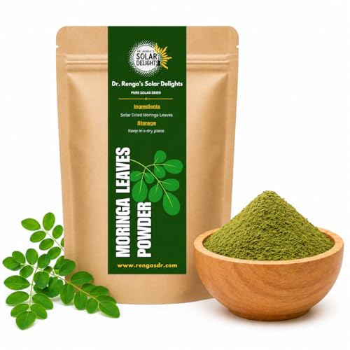 Image of DR. RENGA'S SOLAR DELIGHTS Moringa Leaves Powder 100g - 100% Natural Solar-Dried & Edible Grade, Pure Drumstick Leaf Powder for Vitality, Hair Growth & Radiant Skin