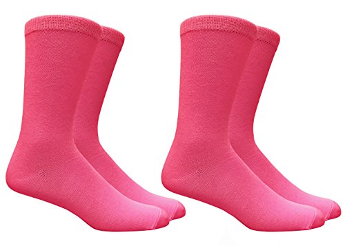 Men's Hot Pink Trouser Dress Socks - 2 Pairs
