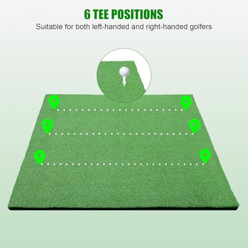 Golf Hitting Mat 5x4 FT Artificial Turf Mat with 2 Rubber Tees, 7 Golf Tees and 9 Balls Training Mat for Indoor/Outdoor Practice - Image 2