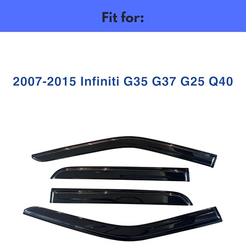 Image of IG Window Visors Fit for 2007-2015 Infiniti G35 G37 G25 Q40, Out-Channel Rain Guards Vent Wind Deflectors 4PC, Car Accessories for 07-15 Infiniti G35 G37 G25 Q40