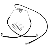 Hill Country Customs +4' Over Stock Front Black Vinyl Coated Brake Line for 1996-2007 Harley FLHT/C/CU Touring models - HC-401104