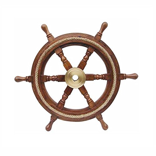 Ships Wheel with Brass Hub Diameter: approx. 45 cm