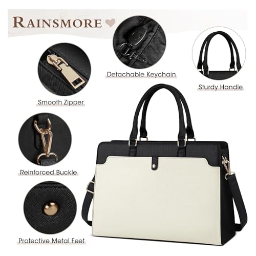 Briefcases Large Capacity Laptop Bag for Women 15.6 Inch Laptop Tote Bag Leather Bag Waterproof Briefcase(Pink)4