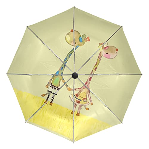 Parapluie automatique robuste Vnurnrn jaune anti-retournement pour femme et fille